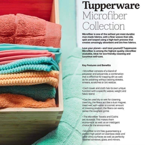 *2 Tupperware Multipurpose Microfiber Kitchen Cleaning Towels Pink & Light Green - Picture 4 of 8